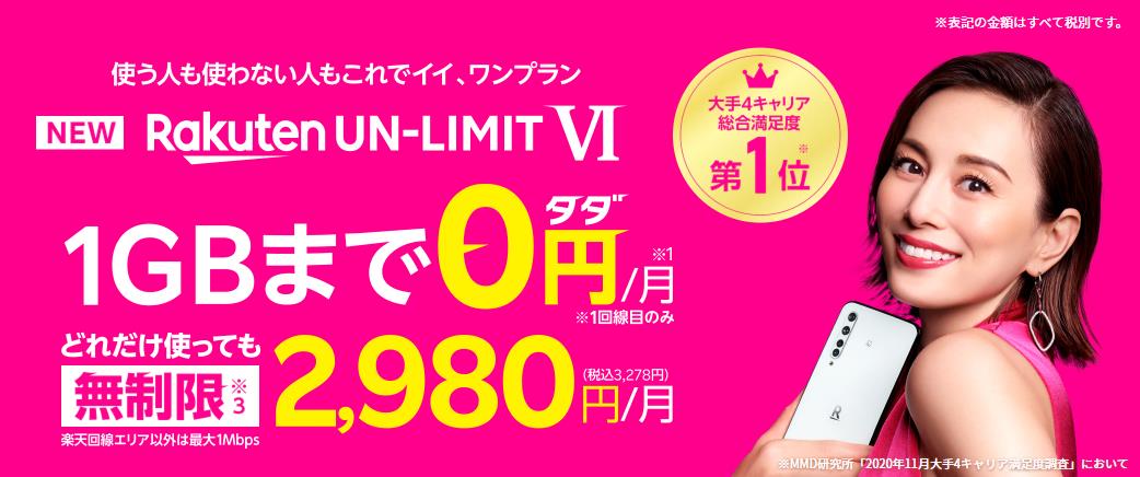 楽天モバイル新料金発表！1GBまではタダ！